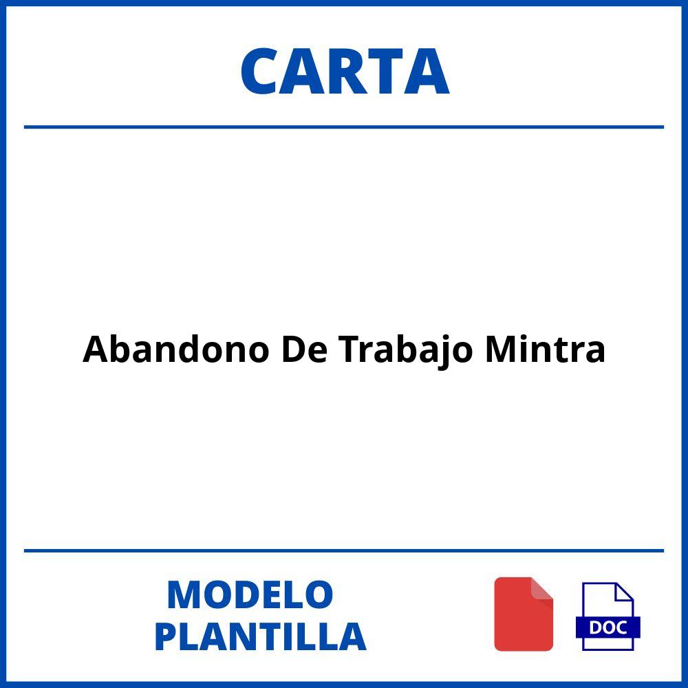 Carta De Abandono De Trabajo Mintra