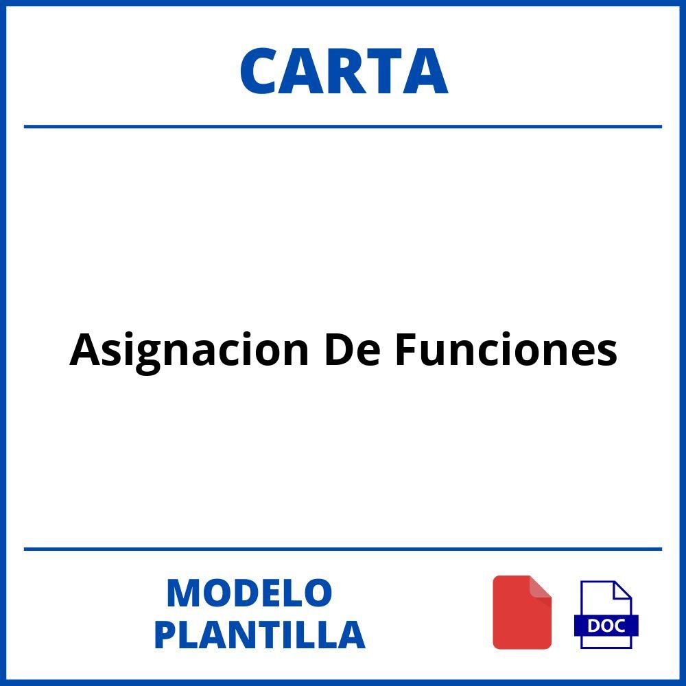 Modelo De Carta De Asignacion De Funciones 2837