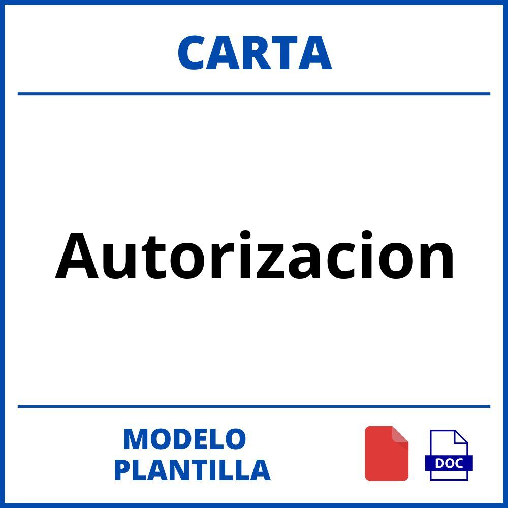 Carta De Autorizacion