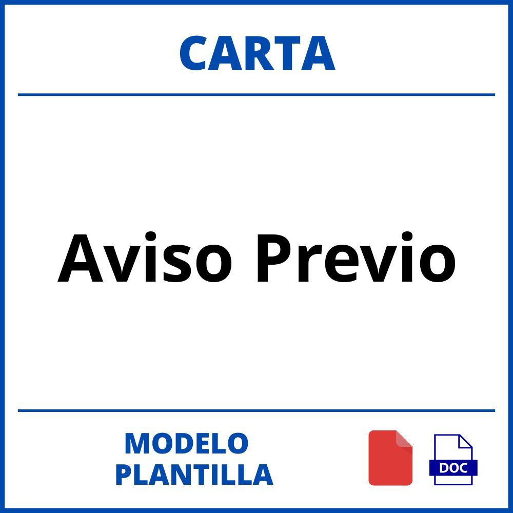 Carta De Aviso Prévio