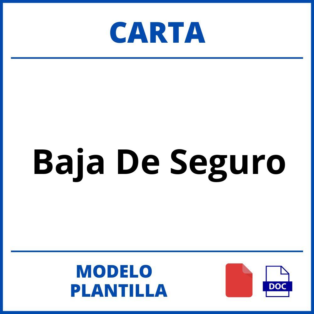Modelo De Carta De Baja De Seguro 1658