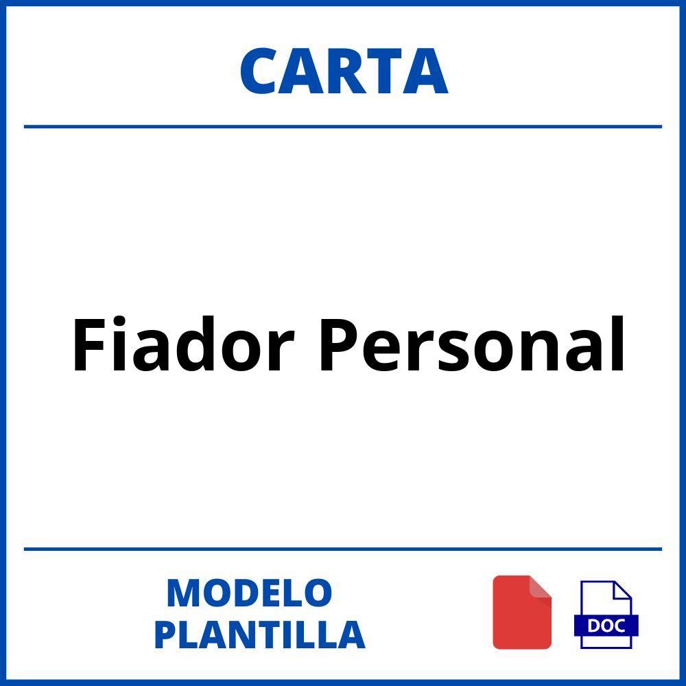 Carta De Fiador Personal