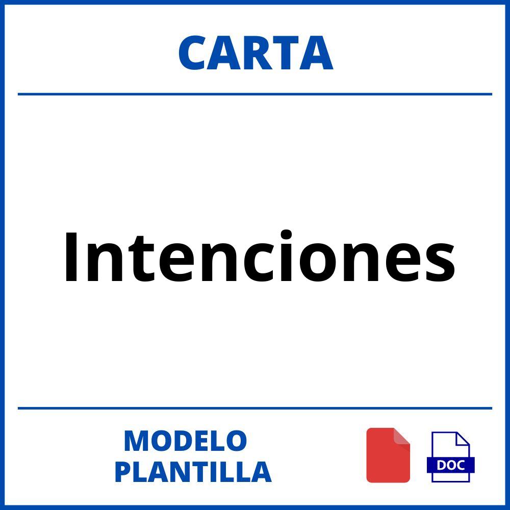 Carta De Intenciones