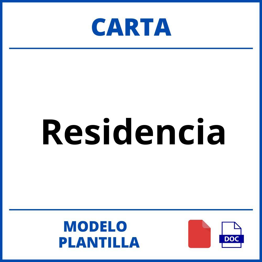 Modelo De Carta De Residencia 2849