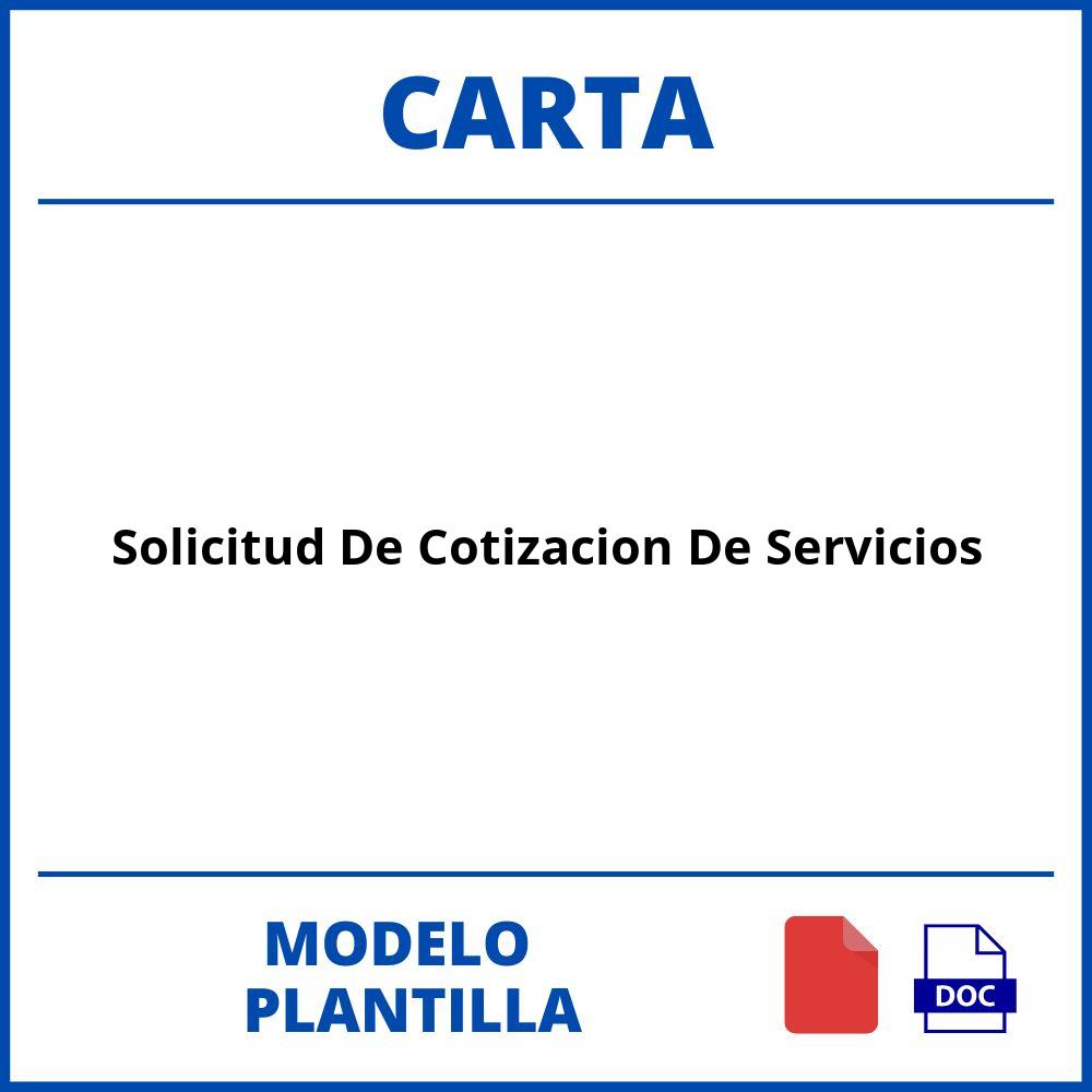 ▷ Modelo De Carta De Solicitud De Cotizacion De Servicios